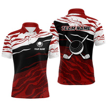 Load image into Gallery viewer, Red, white and black camo Mens Golf Polo Shirts custom men golf tops gifts for the golfer NQS9150