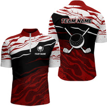 Load image into Gallery viewer, Red, white and black camo Mens Golf Polo Shirts custom men golf tops gifts for the golfer NQS9150