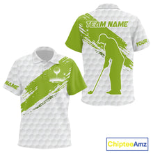 Load image into Gallery viewer, Green and White golf ball pattern Kid golf polo shirts custom team Kid golf clothes NQS9974