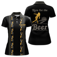 Load image into Gallery viewer, Personalized Black Retro Bowling shirts For Women custom Here for the beer bowling team jerseys NQS9409