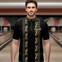 Load image into Gallery viewer, Personalized Black Retro Bowling shirts For Men custom Here for the beer bowling team jerseys NQS9409