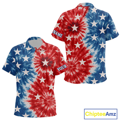 American Flag Tie dye pattern Kid golf polo shirt custom patriotic golf attire for Kid NQS9990