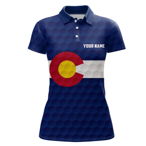 Womens golf polo shirt custom Colorado flag golf ball polos shirt for ladies, patriotic golf gifts NQS7873