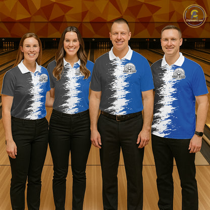 Lightning Thunder Eagle Bowling Polo, Quarter Zip Shirt For Women Custom bowling Team jerseys | Blue NQS11309