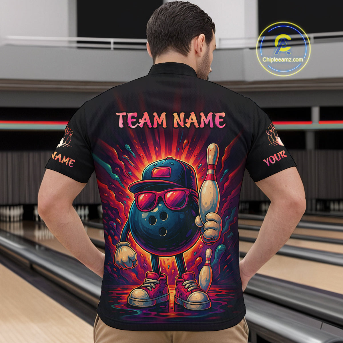 Personalized Funny Bowling Polo, Quarter Zip Shirts For men Custom Team Bowling League Jerseys NQS11111