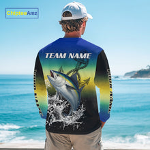 Load image into Gallery viewer, Personalized Tuna Fishing scales Long sleeve fishing shirts Custom Tuna performance fishing apparel NQS11114