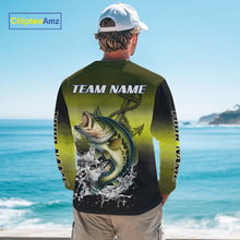 Load image into Gallery viewer, Personalized Largemouth Bass Fishing green scales fishing shirts Custom performance fishing apparel NQS11115