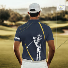 Load image into Gallery viewer, Personalized Golf polo shirts for men Custom mens golf outfits, unique golf gifts | Navy NQS10202