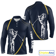 Load image into Gallery viewer, Personalized Golf polo shirts for men Custom mens golf outfits, unique golf gifts | Navy NQS10202