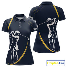 Load image into Gallery viewer, Personalized Golf polo shirts for Women Custom ladies golf outfits, unique golf gifts | Navy NQS10202