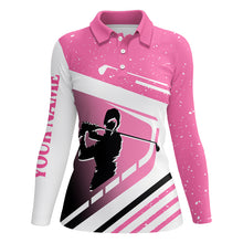 Load image into Gallery viewer, Women golf polo shirts custom name golf clubs women's golf attire, golf outfits for ladies | Pink NQS6047