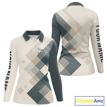 Load image into Gallery viewer, Vintage Pastel Argyle Pattern Golf Polo Shirt For Women Custom retro ladies golf outfit NQS10232