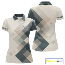 Load image into Gallery viewer, Vintage Pastel Argyle Pattern Golf Polo Shirt For Women Custom retro ladies golf outfit NQS10232