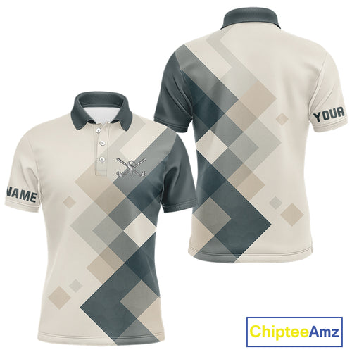 Vintage Pastel Argyle Pattern Golf Polo Shirt For Men Custom retro mens golf outfit NQS10232