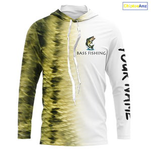 Personalized Green Scales Performance Bass Fishing Shirts, custom Bass fishing tournament jerseys NQS10238