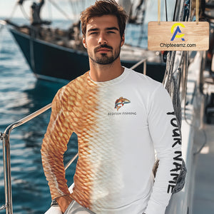 Personalized Red Scales Performance Redfish Fishing Shirts, custom Redfish fishing tournament jerseys NQS10239