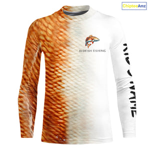 Personalized Red Scales Performance Redfish Fishing Shirts, custom Redfish fishing tournament jerseys NQS10239