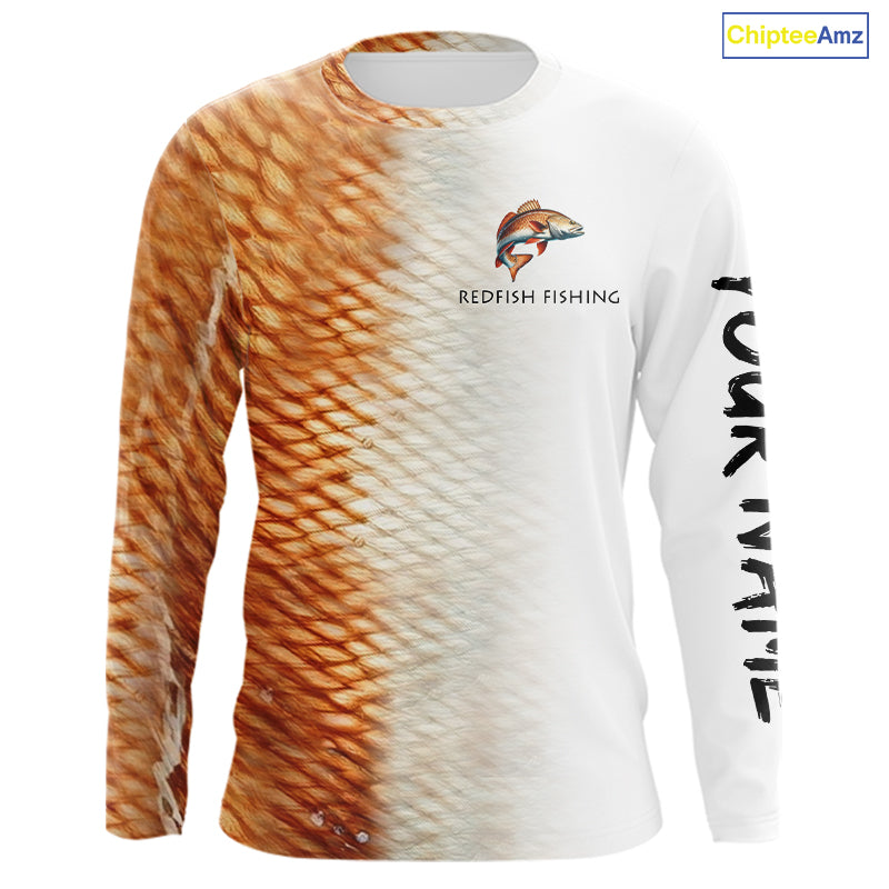 Personalized Red Scales Performance Redfish Fishing Shirts, custom Redfish fishing tournament jerseys NQS10239