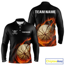 Load image into Gallery viewer, Flame Broken Golf Ball Custom Men golf polo shirt, personalized cool golf outfit for men NQS10101