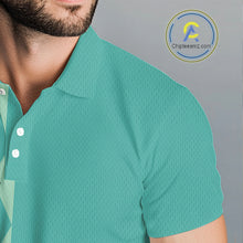 Load image into Gallery viewer, Turquoise argyle pattern Men golf polo shirt Custom golf clothes for men, cool golf gifts NQS10108