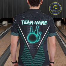 Load image into Gallery viewer, Bowling polo, quarter zip shirt for Men custom team bowling jersey, gift for bowlers | Turquoise NQS10256