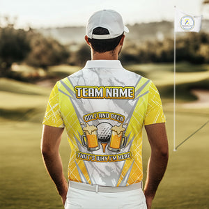 Golf and beer That's why I'm here Funny Men golf polo shirts Custom Team Golf beer shirt for men NQS10133