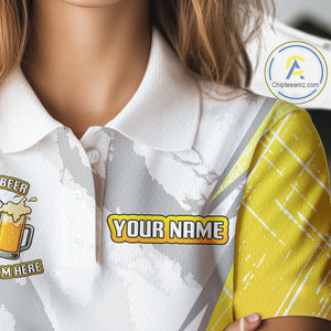 Golf and beer That's why I'm here Funny Women golf polo shirts Custom Team Golf shirt for ladies NQS10133