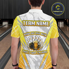 Load image into Gallery viewer, Bowling and beer That&#39;s why I&#39;m here Funny Mens Bowling Shirts Custom Team Bowling Jerseys NQS10134