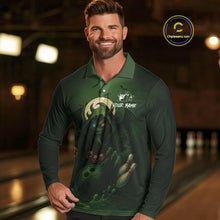 Load image into Gallery viewer, Personalized Green Reaper Skull Halloween Bowling Shirts For Men Custom Halloween Bowling Team jersey NQS10311