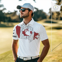 Load image into Gallery viewer, Personalized vintage Canadian Flag Men golf polo shirt Custom Patriotic Golf outfit For men NQS10182