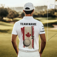 Load image into Gallery viewer, Personalized vintage Canadian Flag Men golf polo shirt Custom Patriotic Golf outfit For men NQS10182