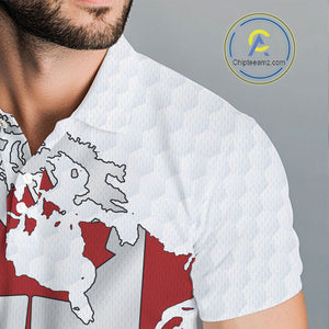 Personalized vintage Canadian Flag Men golf polo shirt Custom Patriotic Golf outfit For men NQS10182