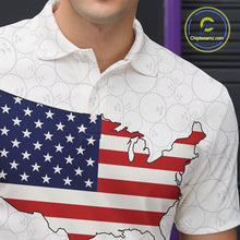 Load image into Gallery viewer, Personalized American Flag White Bowling Shirts For Men Custom patriotic Team Bowling jerseys NQS10184