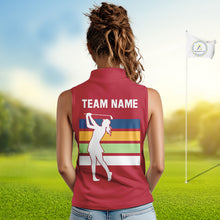 Load image into Gallery viewer, Retro colorful argyle pattern Men golf polo shirt custom Team Golf Outfits for mens | Red NQS10327