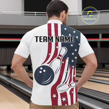 Load image into Gallery viewer, Red, White and Blue American Flag Bowling shirts For Men custom patriotic bowling team uniform jersey NQS10337