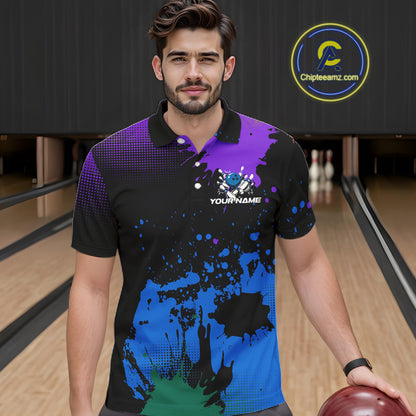 Personalized Bowling Polo, Quarter Zip Shirts For Men Custom Team Bowling Jersey Gift For Bowlers NQS10596
