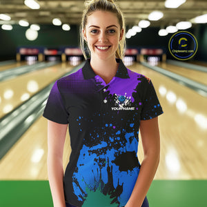Personalized Bowling Polo, Quarter Zip Shirts For Women Custom Team Bowling Jersey Gift For Bowlers NQS10596