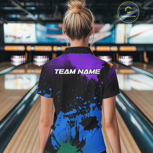 Personalized Bowling Polo, Quarter Zip Shirts For Women Custom Team Bowling Jersey Gift For Bowlers NQS10596
