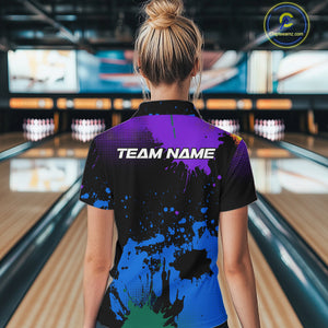 Personalized Bowling Polo, Quarter Zip Shirts For Women Custom Team Bowling Jersey Gift For Bowlers NQS10596