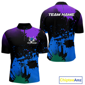 Personalized Bowling Polo, Quarter Zip Shirts For Men Custom Team Bowling Jersey Gift For Bowlers NQS10596