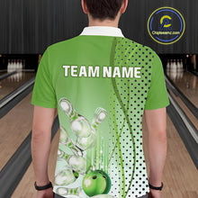 Load image into Gallery viewer, Mens bowling polo, quarter zip shirts Custom bowling team jerseys, gift for Bowlers | Green NQS10072