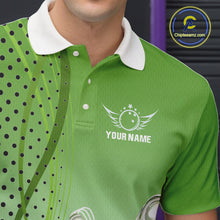Load image into Gallery viewer, Mens bowling polo, quarter zip shirts Custom bowling team jerseys, gift for Bowlers | Green NQS10072