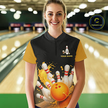 Load image into Gallery viewer, Bowling &amp; Beer therefore i&#39;m here custom funny Bowling shirts for Women, Bowling team apparel NQS10274