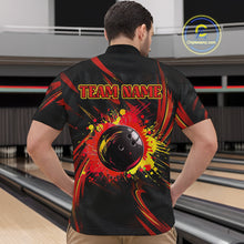 Load image into Gallery viewer, Black and Red Camo Mens Bowling Polo, Quarter Zip shirts custom Bowler Outfits bowling team jerseys NQS10155