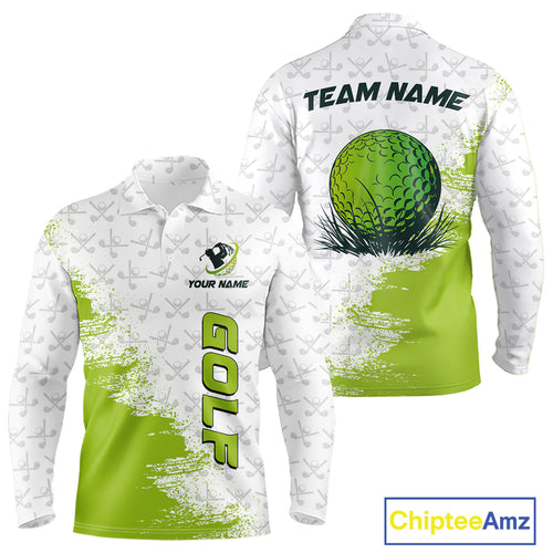Green and White golf camo Men golf polo shirts custom golf wear for mens, best golf gifts NQS10170