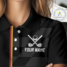 Load image into Gallery viewer, Maryland Flag black Women golf polo shirt Custom Patriotic Ladies Golf attire For team, golfing gifts NQS10188
