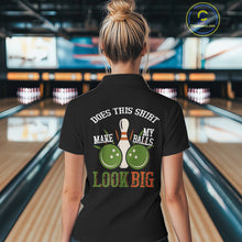 Load image into Gallery viewer, Green &amp; Orange Retro Black Bowling shirts for Women custom Does this shirt make my balls look big NQS10622