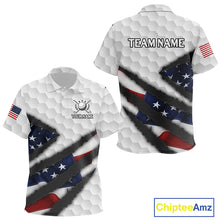 Load image into Gallery viewer, Personalized American Flag Golf polo shirt For Kid Custom Patriotic Golf Gifts NQS10428