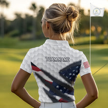 Load image into Gallery viewer, Personalized American Flag Golf polo shirt For Women Custom Patriotic Golf Gifts NQS10428