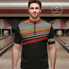 Load image into Gallery viewer, Retro Bowling Polo, Quarter Zip Shirt for Men Custom Vintage Team Bowling Jersey, Gift For Bowlers NQS10567
